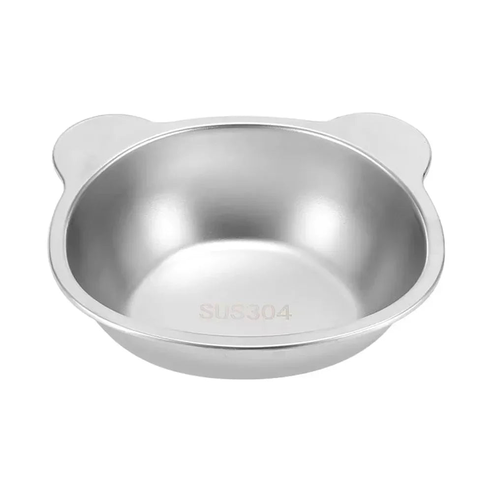Elevated Cat Bowl - 15-Degree Tilted Stainless Steel Feeding Dish with Raised Stand