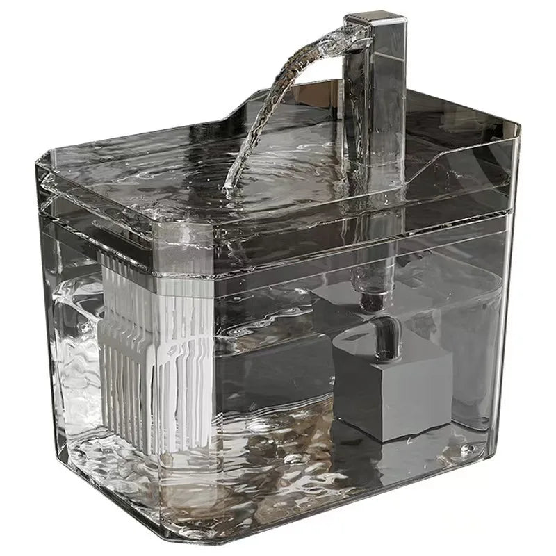 Transparent Cat Water Fountain Automatic Filter Circulating Water Dispenser Anti-dry Burn Pet Drinking Fountain with Water Pump