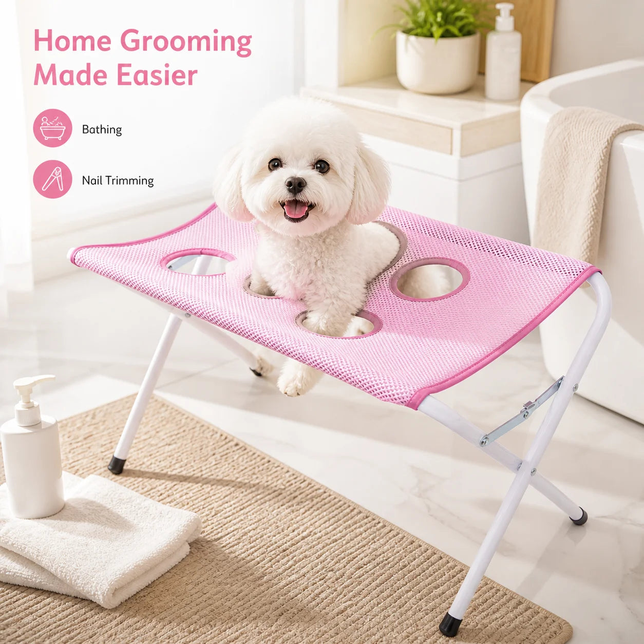 PawHammock™ Bath Stand 🐾🛁 — Stress-Free Pet Bathing