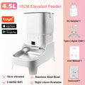 4.5L Elevated Automatic Pet Feeder with 15cm Raised Stand – Key Control or 1080P Camera & Tuya App for Cats and Dogs