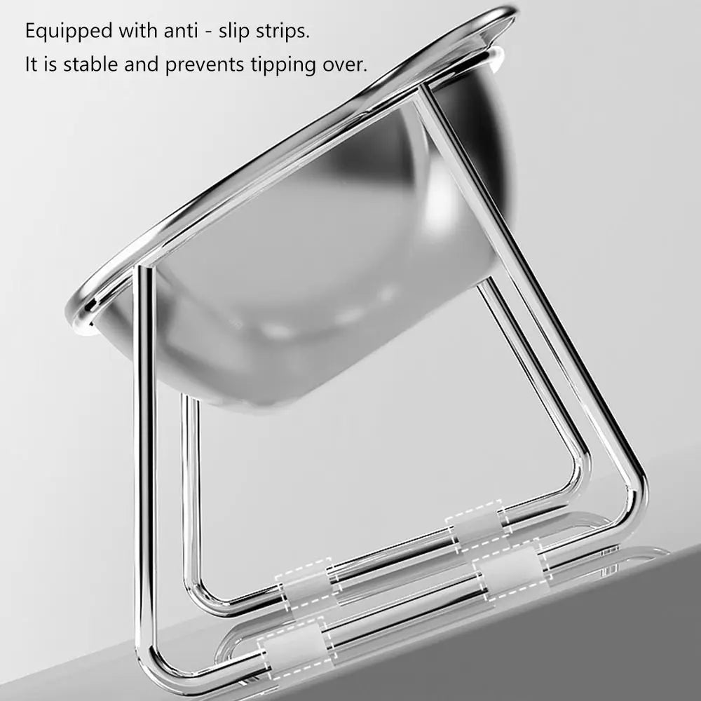 Elevated Cat Bowl - 15-Degree Tilted Stainless Steel Feeding Dish with Raised Stand