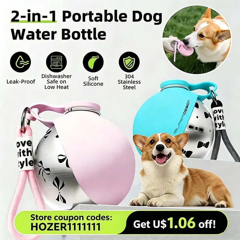 HydroPaws™ Water Bottle 🐶💧 — Drink & Bowl in One